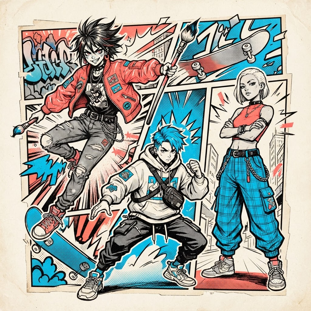漫画角色拼贴主视觉